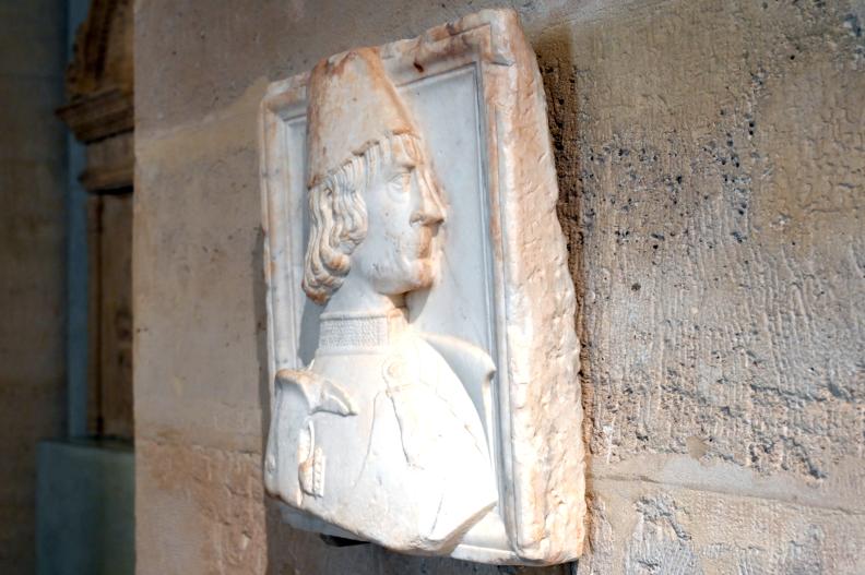 Sperandio di Bartolommeo de' Savelli (1475–1480), Ercole I. d'Este, Herzog von Ferrara (1471-1505), Ferrara, Castello Estense, jetzt Paris, Musée du Louvre, Saal 160, um 1475, Bild 2/3