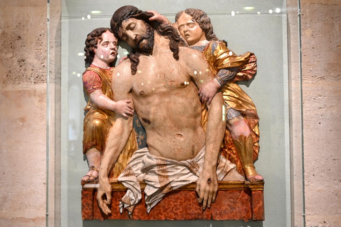 Der tote Christus, getragen von zwei Engeln (Imago Pietatis), Paris, Musée du Louvre, Saal 160, Ende 15. Jhd.