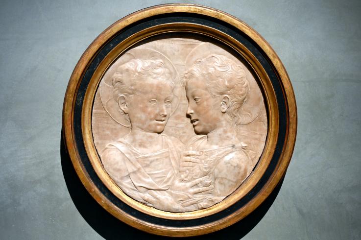 Desiderio da Settignano (1454–1462), Jesus und Johannes der Täufer als Knaben, Paris, Musée du Louvre, Saal 160, um 1455–1457