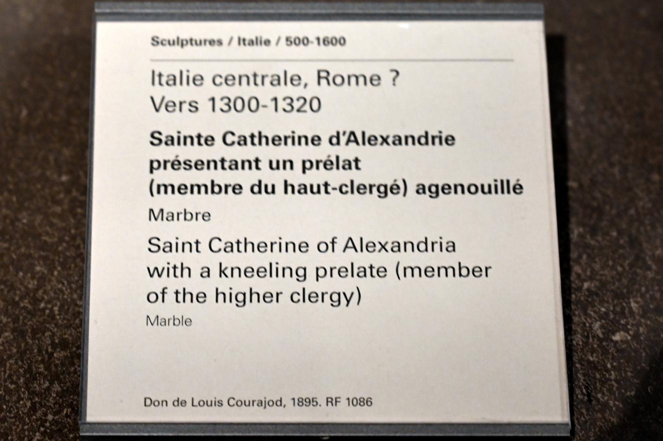Heilige Katharina von Alexandrien mit einem knienden Prälaten, Paris, Musée du Louvre, Saal 160, um 1300–1320, Bild 3/3
