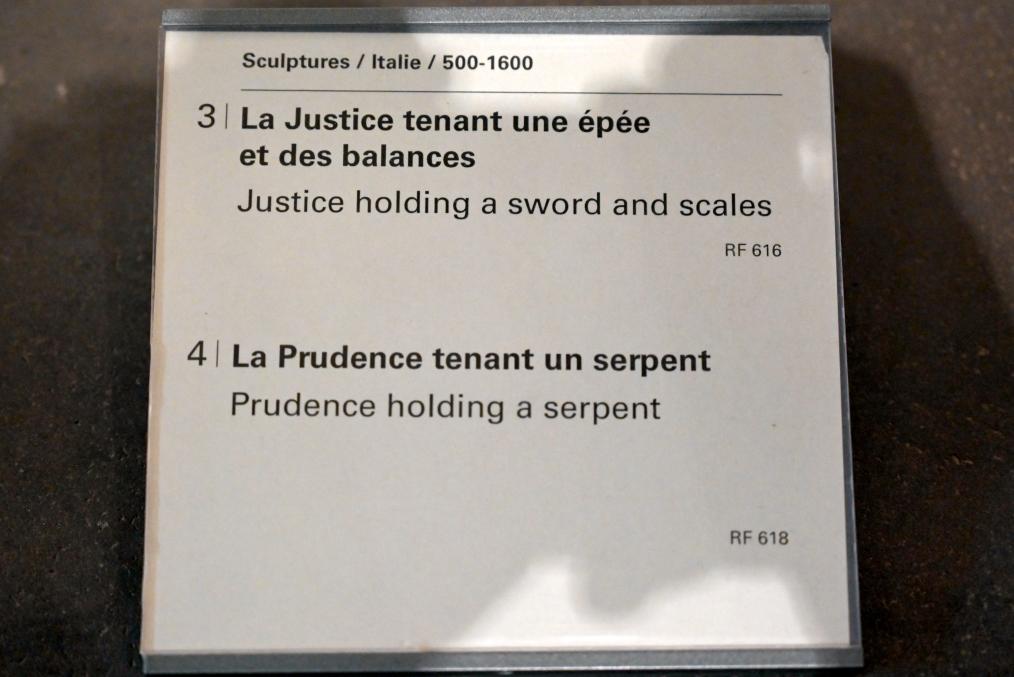 Prudentia hält eine Schlange, Paris, Musée du Louvre, Saal 160, 1300–1350, Bild 2/4