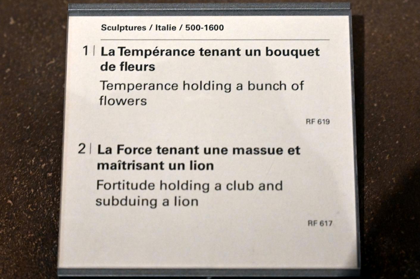 Temperantia hält einen Blumenstrauß, Paris, Musée du Louvre, Saal 160, 1300–1350, Bild 2/4