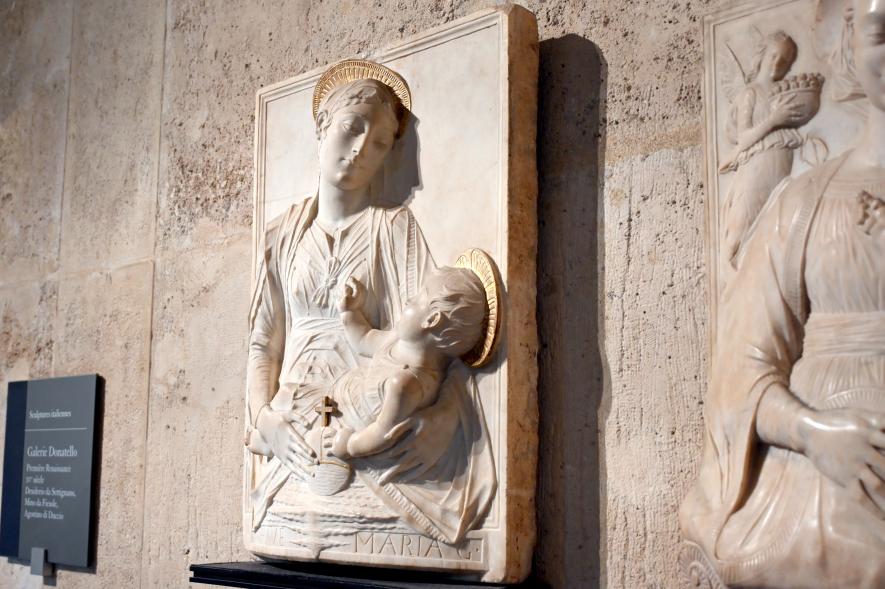 Mino da Fiesole (1454–1484), Maria mit Kind, Paris, Musée du Louvre, Saal 160, Undatiert, Bild 4/5