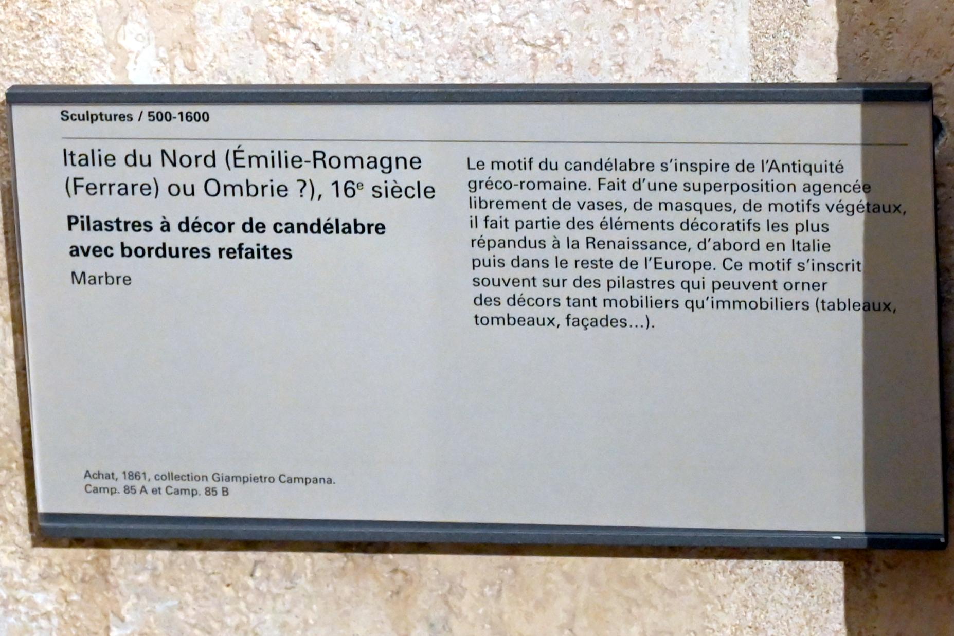 Pilaster mit Kandelaberdekoration, Paris, Musée du Louvre, Saal 160, 16. Jhd., Bild 2/2