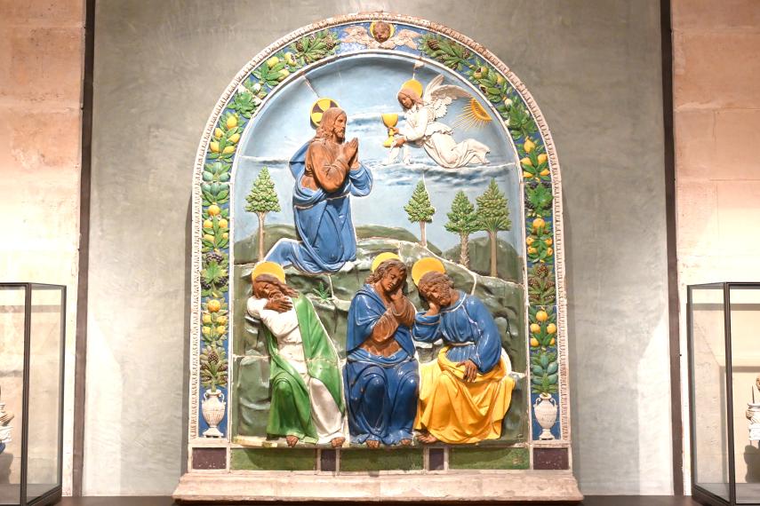 Luca d’Andrea della Robbia (Luca della Robbia der Jüngere) (1494–1515), Christus auf dem Ölberg, Paris, Musée du Louvre, Saal 163, um 1510–1520, Bild 1/2