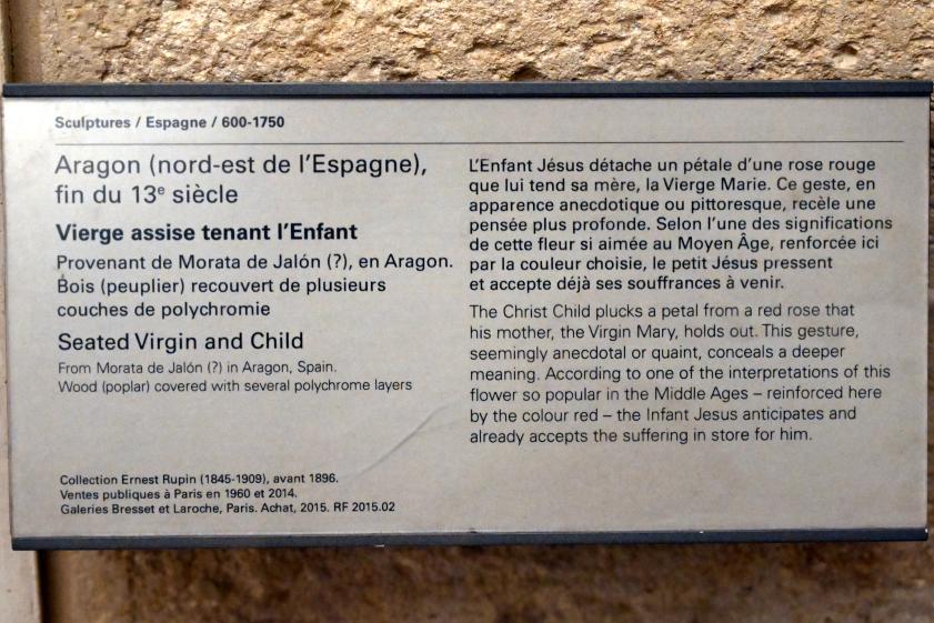 Thronende Maria mit Kind, Morata de Jalón, jetzt Paris, Musée du Louvre, Saal 164, Ende 13. Jhd., Bild 2/2