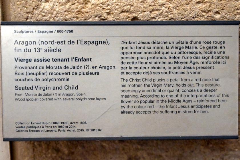 Thronende Maria mit Kind, Morata de Jalón, jetzt Paris, Musée du Louvre, Saal 164, Ende 13. Jhd., Bild 2/2