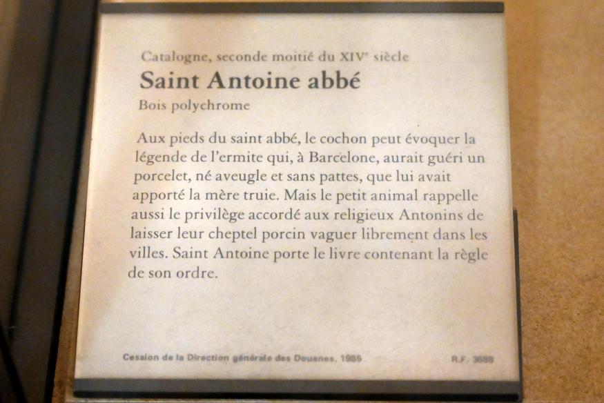 Heiliger Antonius Abbas, Paris, Musée du Louvre, Saal 164, 2. Hälfte 14. Jhd., Bild 2/2