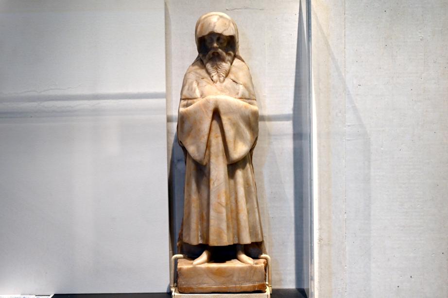 Jaume Cascalls (1372), Ein Trauernder, Vimbodí i Poblet, Monestir de Santa Maria de Poblet, jetzt Paris, Musée du Louvre, Saal 164, um 1365–1380