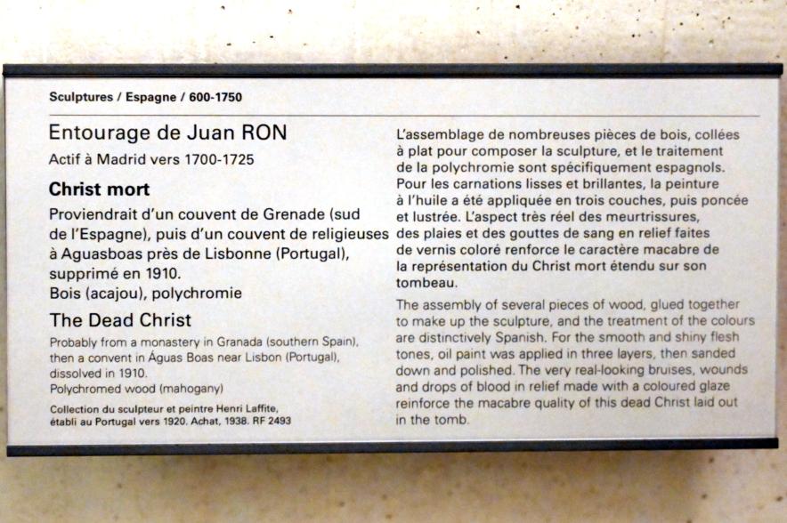 Juan Alonso Villabrille y Ron (Umkreis) (1712), Christus im Grab, Paris, Musée du Louvre, Saal 164, um 1700–1725, Bild 6/6