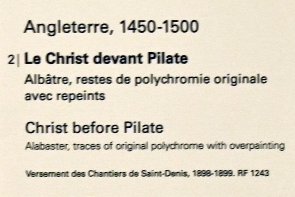 Christus vor Pilatus, Paris, Musée du Louvre, Saal 165, um 1450–1500, Bild 2/2