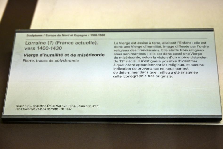 Jungfrau der Demut und Barmherzigkeit, Paris, Musée du Louvre, Saal 166, um 1400–1430, Bild 2/2