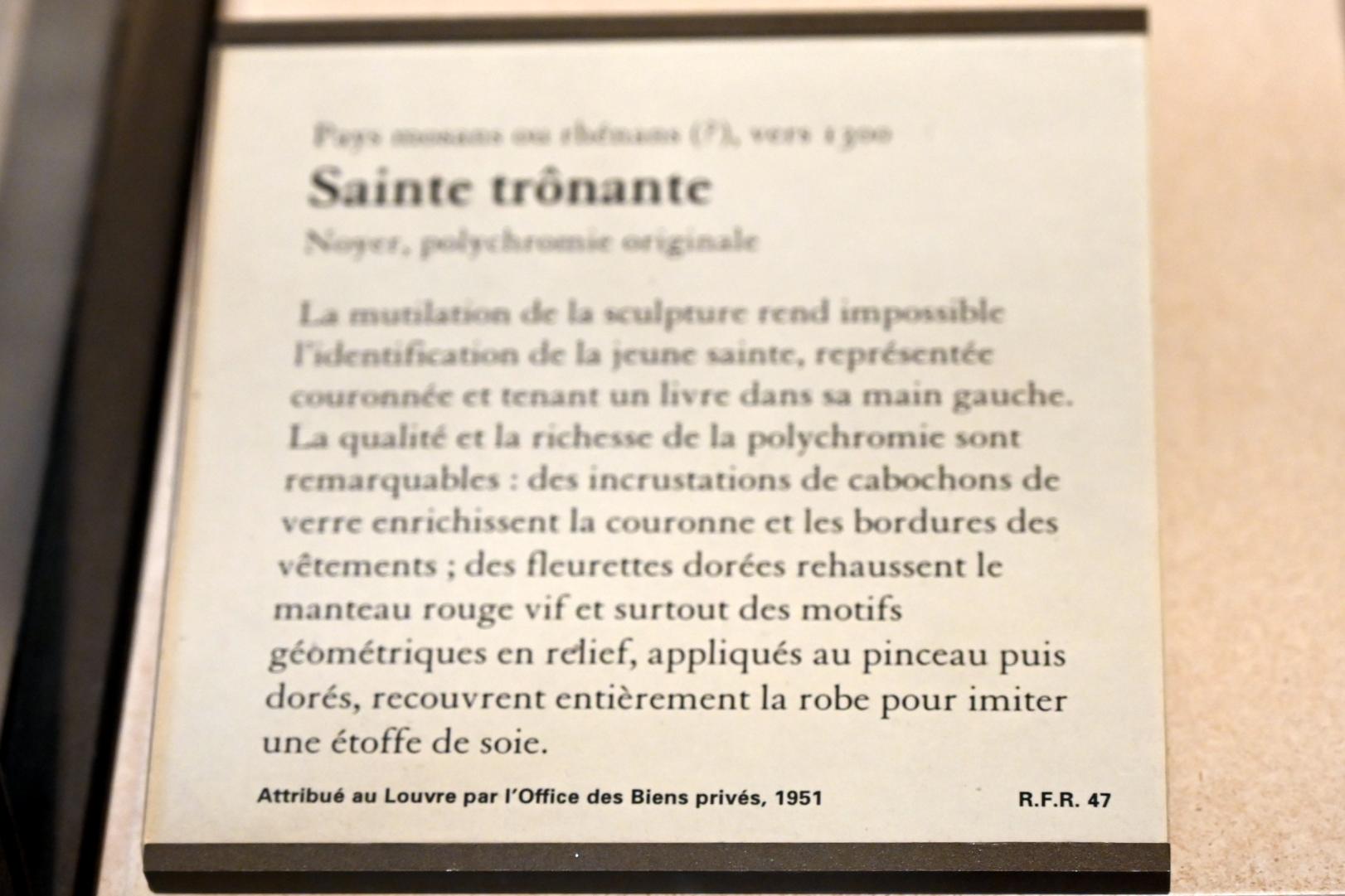 Thronende Heilige, Paris, Musée du Louvre, Saal 166, um 1300, Bild 3/3