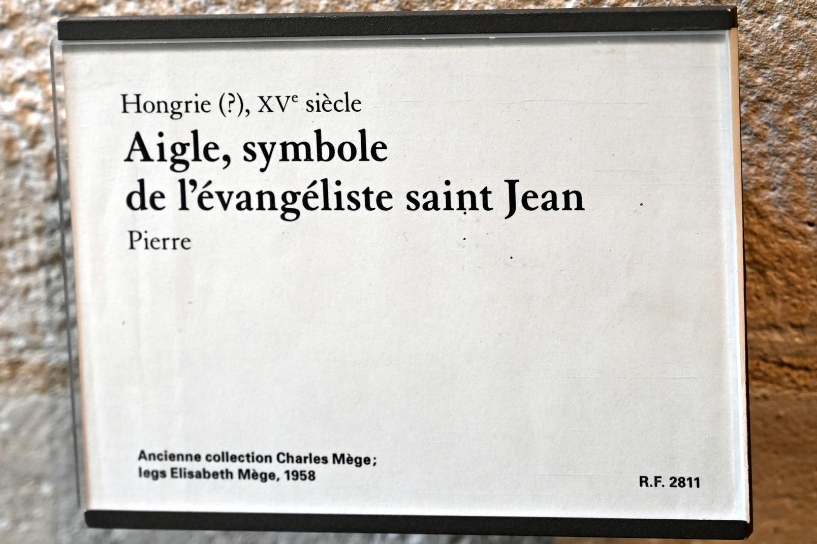 Adler als Symbol des Evangelisten Johannes, Paris, Musée du Louvre, Saal 166, 15. Jhd., Bild 2/2