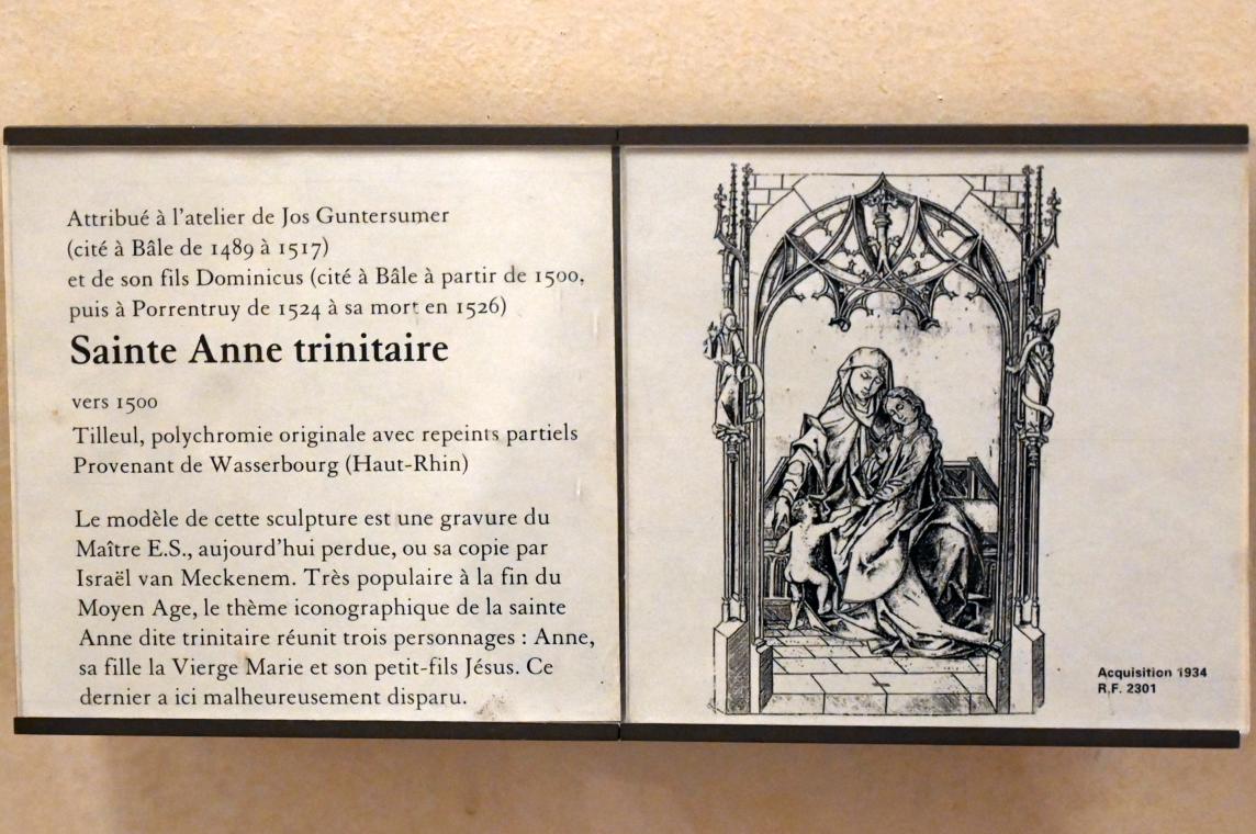 Jos Gundersheimer (Werkstatt) (1500), Heilige Anna Selbdritt, Paris, Musée du Louvre, Saal 168, um 1500, Bild 3/3