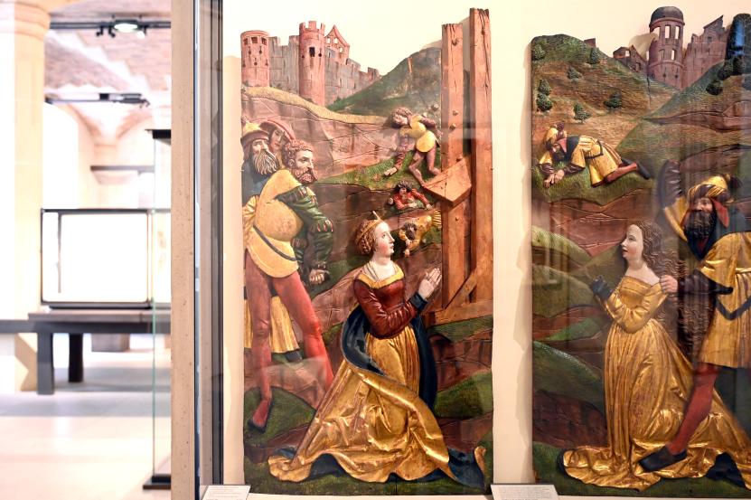 Hans Gieng (Werkstatt) (1524), Martyrium der Heiligen Katharina, Ependes FR, Kirche Saint-Etienne, jetzt Paris, Musée du Louvre, Saal 168, 1524