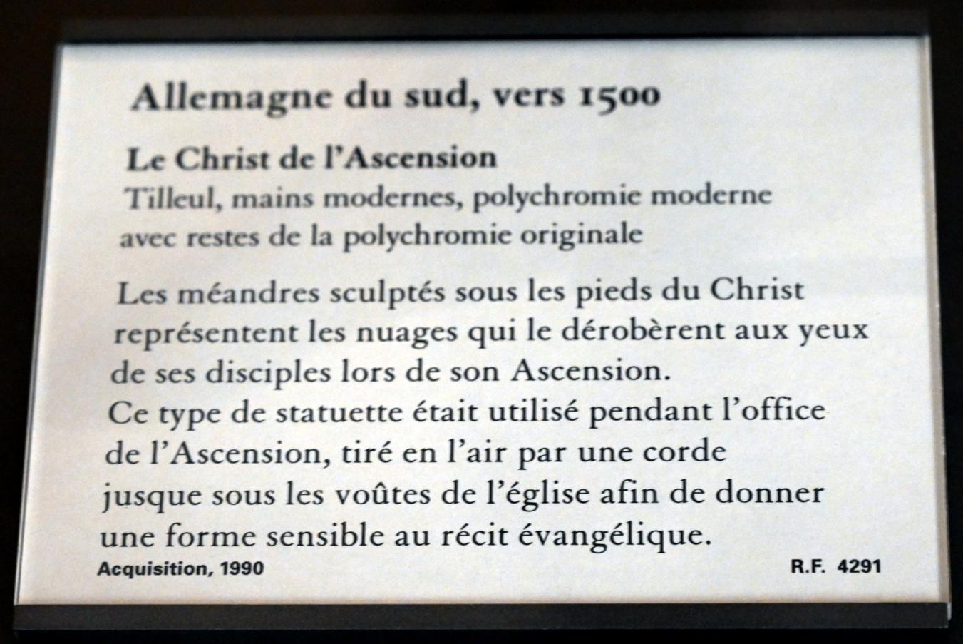 Himmelfahrtschristus, Paris, Musée du Louvre, Saal 169, um 1500, Bild 4/4
