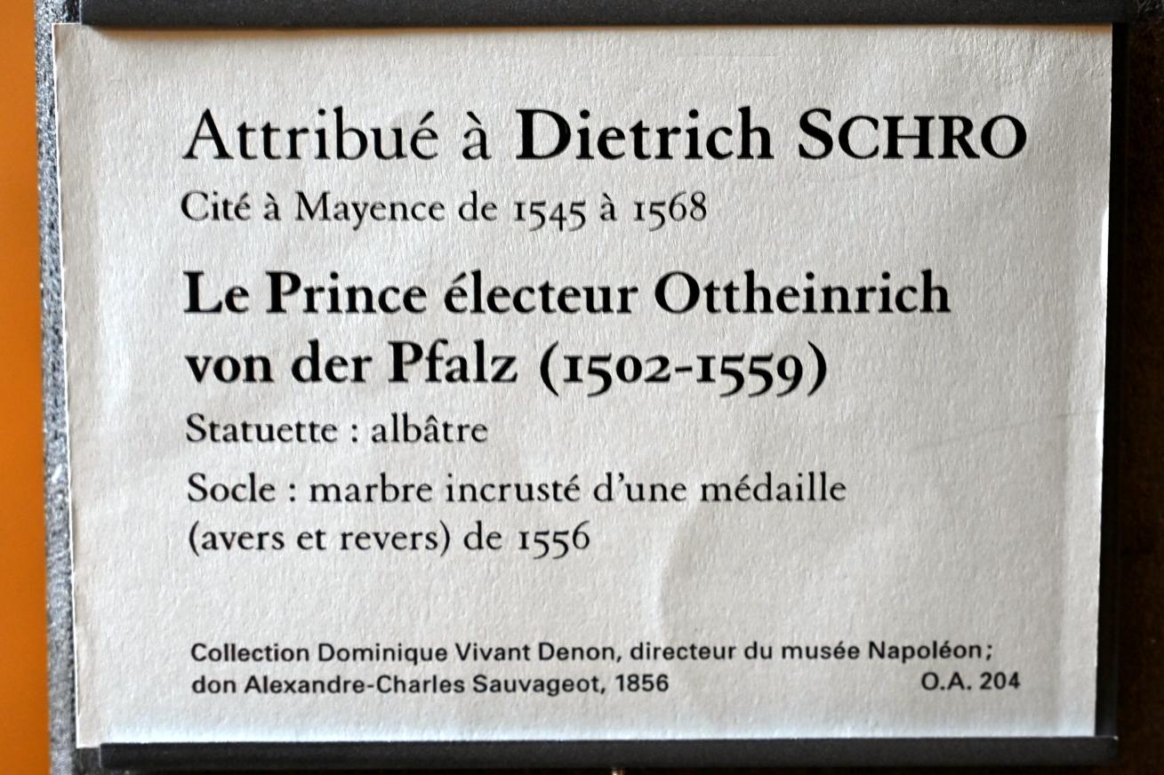 Dietrich Schro (1556), Kurfürst Ottheinrich von der Pfalz (1502–1559), Paris, Musée du Louvre, Saal 169, 1556, Bild 4/4
