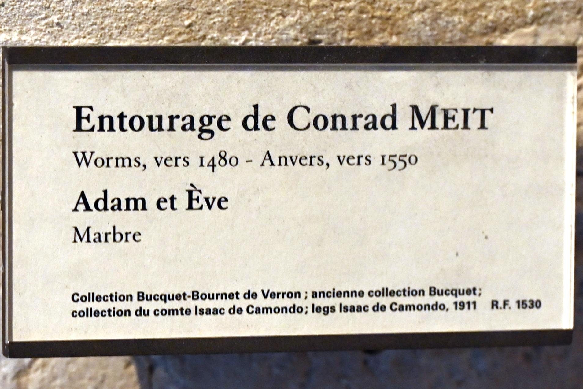 Conrat Meit (Umkreis) (1540–1551), Adam und Eva, Paris, Musée du Louvre, Saal 169, Undatiert, Bild 2/2
