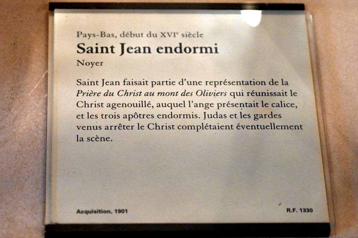 Der schlafende Apostel Johannes, Paris, Musée du Louvre, Saal 169, Beginn 16. Jhd., Bild 4/4