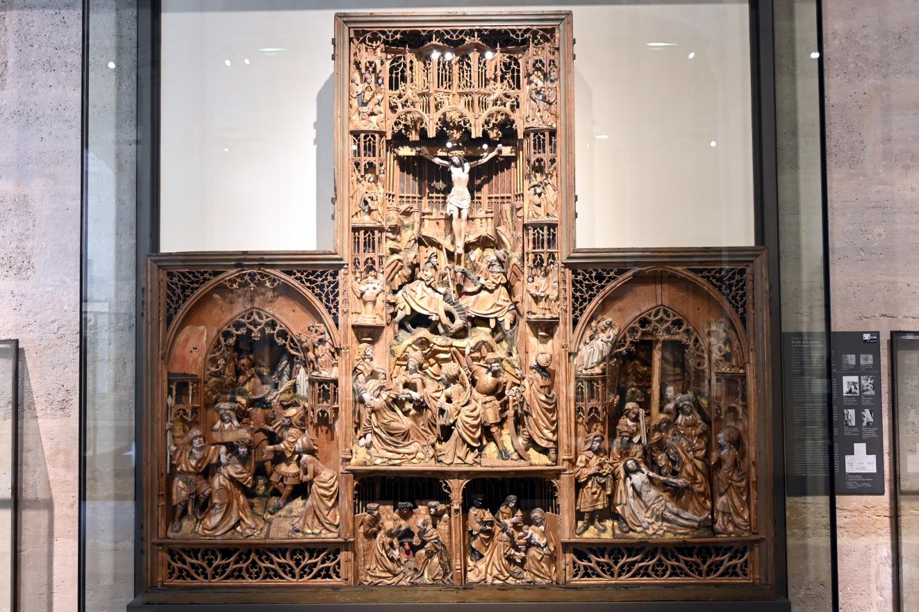 Altarbild der Passion und Kindheit Christi, Châlons-en-Champagne, Abtei von Toussaint, jetzt Paris, Musée du Louvre, Saal 169, um 1500–1510, Bild 1/8