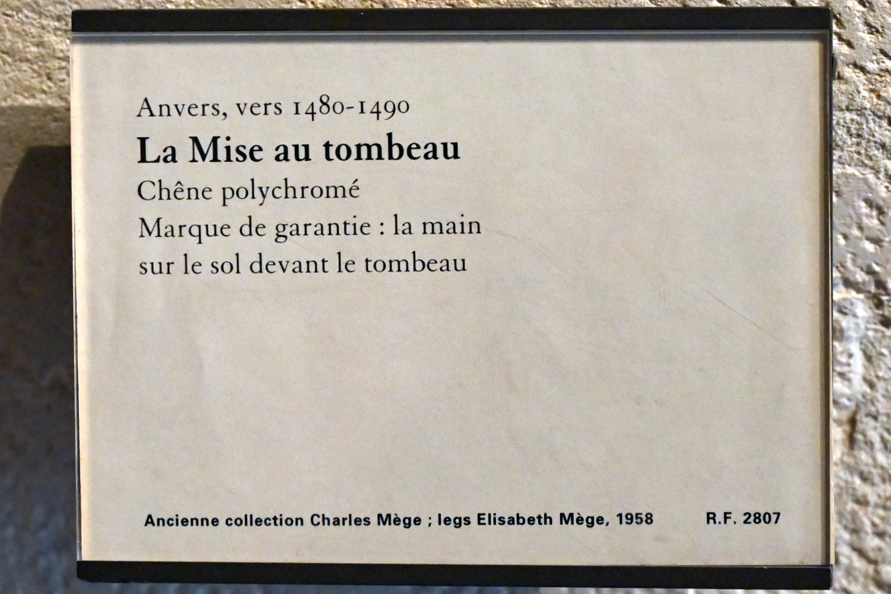 Grablegung Christi, Paris, Musée du Louvre, Saal 169, um 1480–1490, Bild 3/4