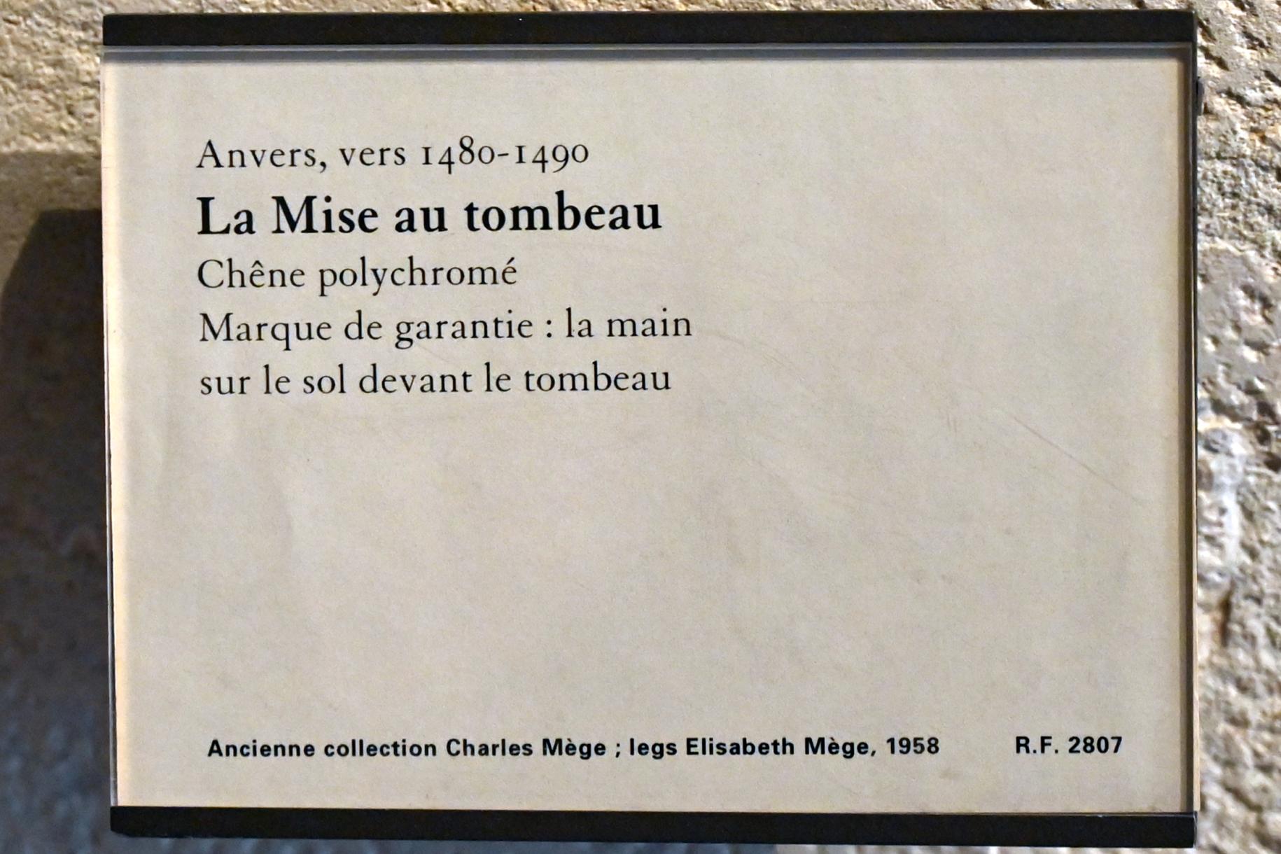 Grablegung Christi, Paris, Musée du Louvre, Saal 169, um 1480–1490, Bild 3/4