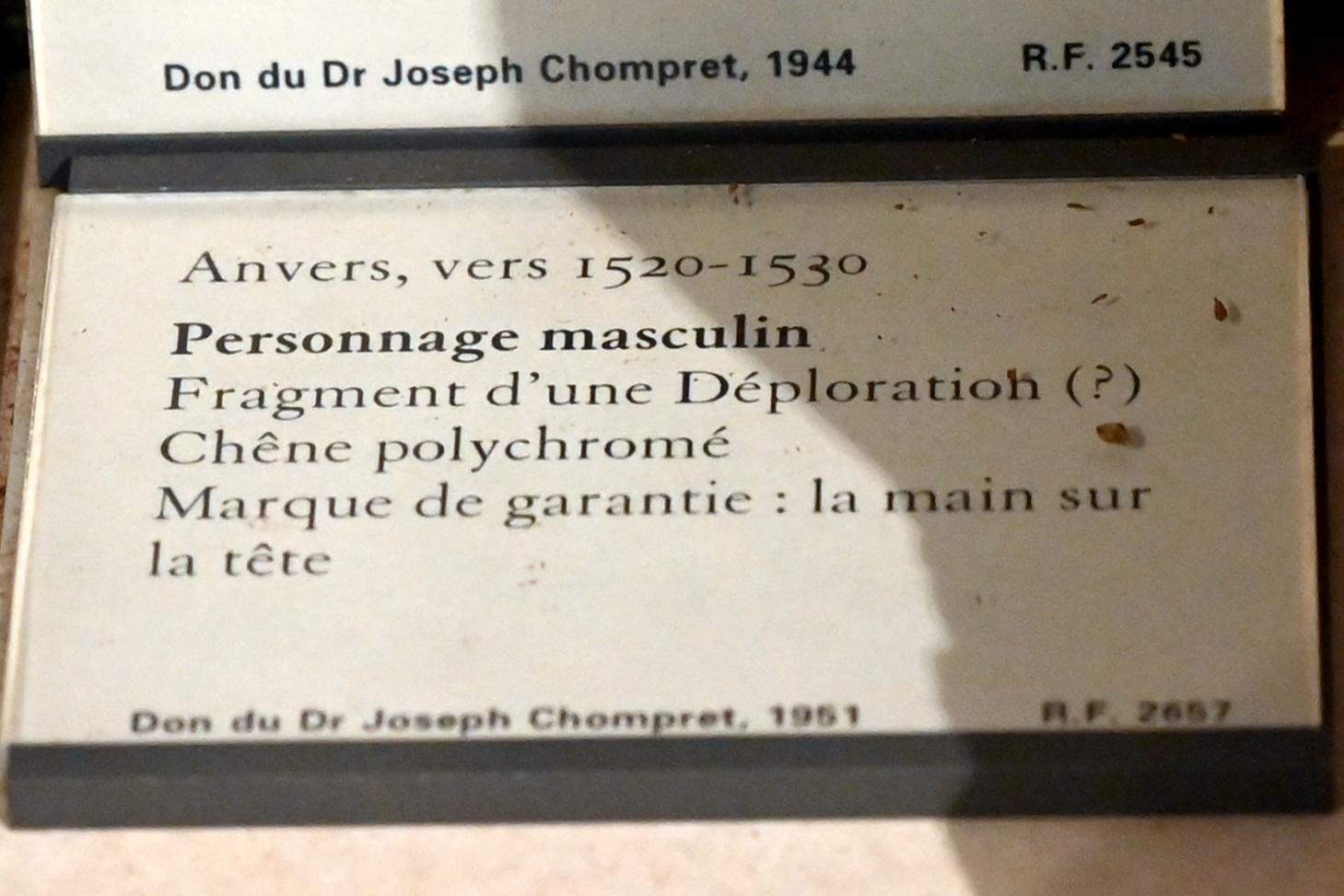 Männliche Person, Paris, Musée du Louvre, Saal 169, um 1520–1530, Bild 2/2