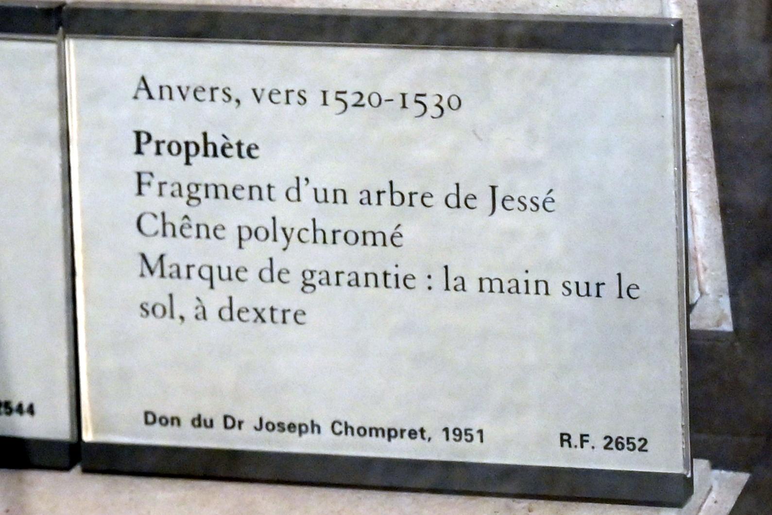 Prophet, Paris, Musée du Louvre, Saal 169, um 1520–1530, Bild 2/2