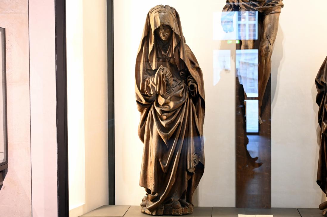 Christus am Kreuz, die Jungfrau und der heilige Johannes, Nivelles, Stiftskirche St. Gertrud, jetzt Paris, Musée du Louvre, Saal 169, Ende 15. Jhd., Bild 2/9