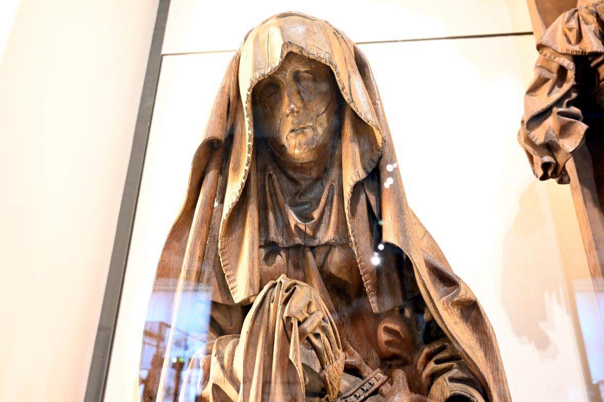 Christus am Kreuz, die Jungfrau und der heilige Johannes, Nivelles, Stiftskirche St. Gertrud, jetzt Paris, Musée du Louvre, Saal 169, Ende 15. Jhd., Bild 8/9