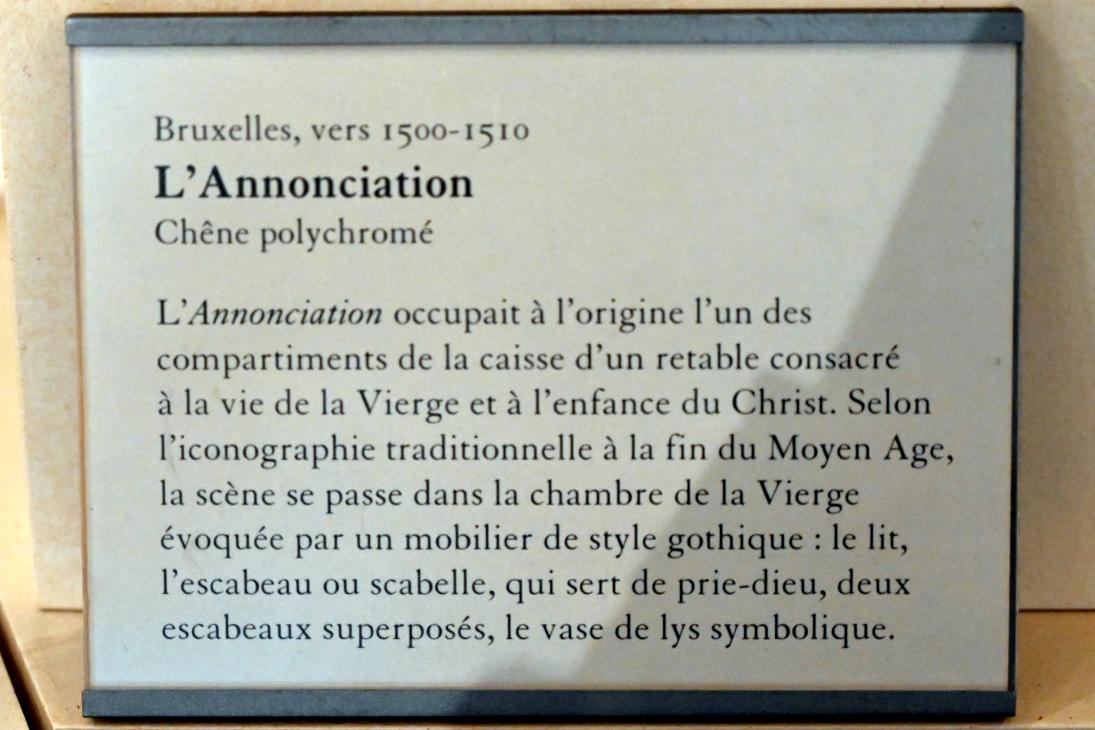 Mariä Verkündigung, Paris, Musée du Louvre, Saal 169, um 1500–1510, Bild 4/4