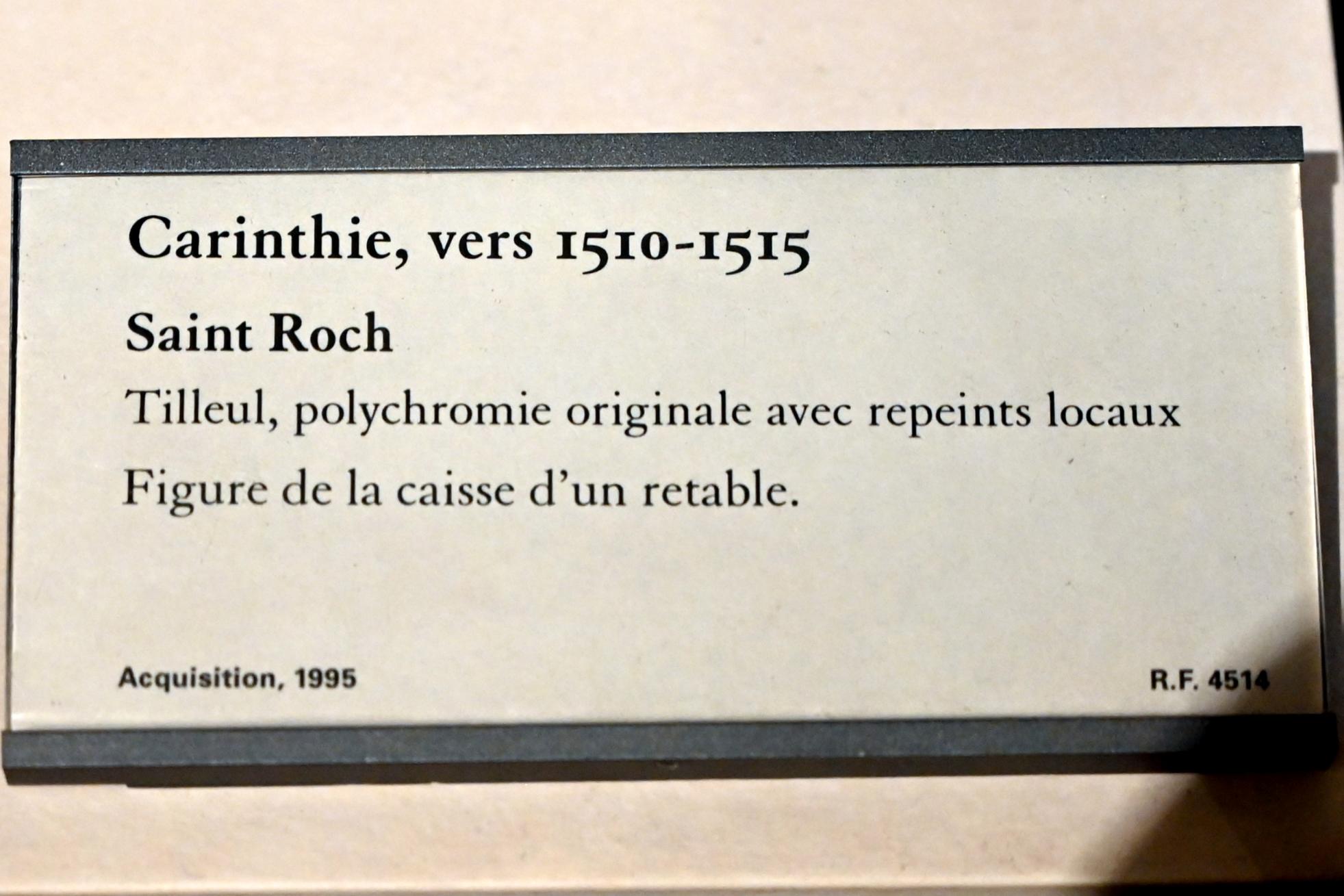 Heiliger Rochus, Paris, Musée du Louvre, Saal 169, um 1510–1515, Bild 3/3