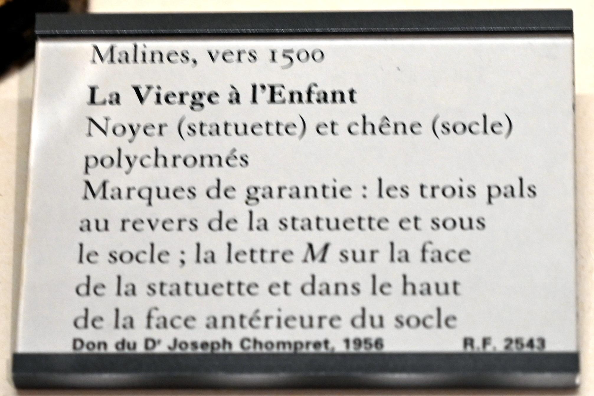Maria mit Kind, Paris, Musée du Louvre, Saal 169, um 1500, Bild 2/3