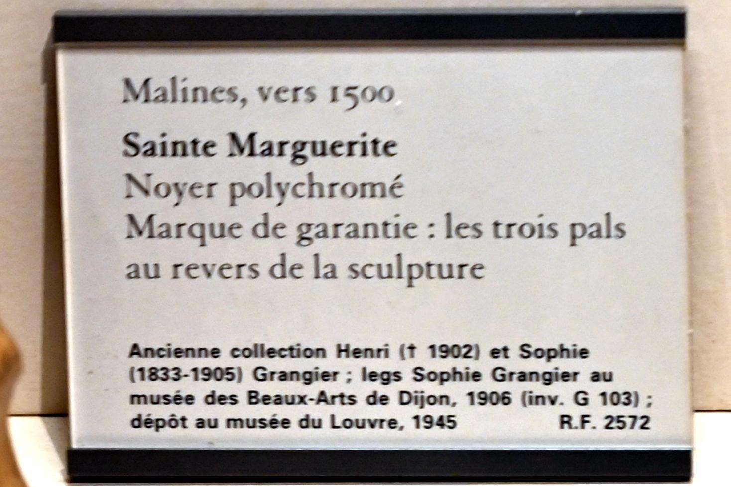 Heilige Margarete, Paris, Musée du Louvre, Saal 169, um 1500, Bild 2/2