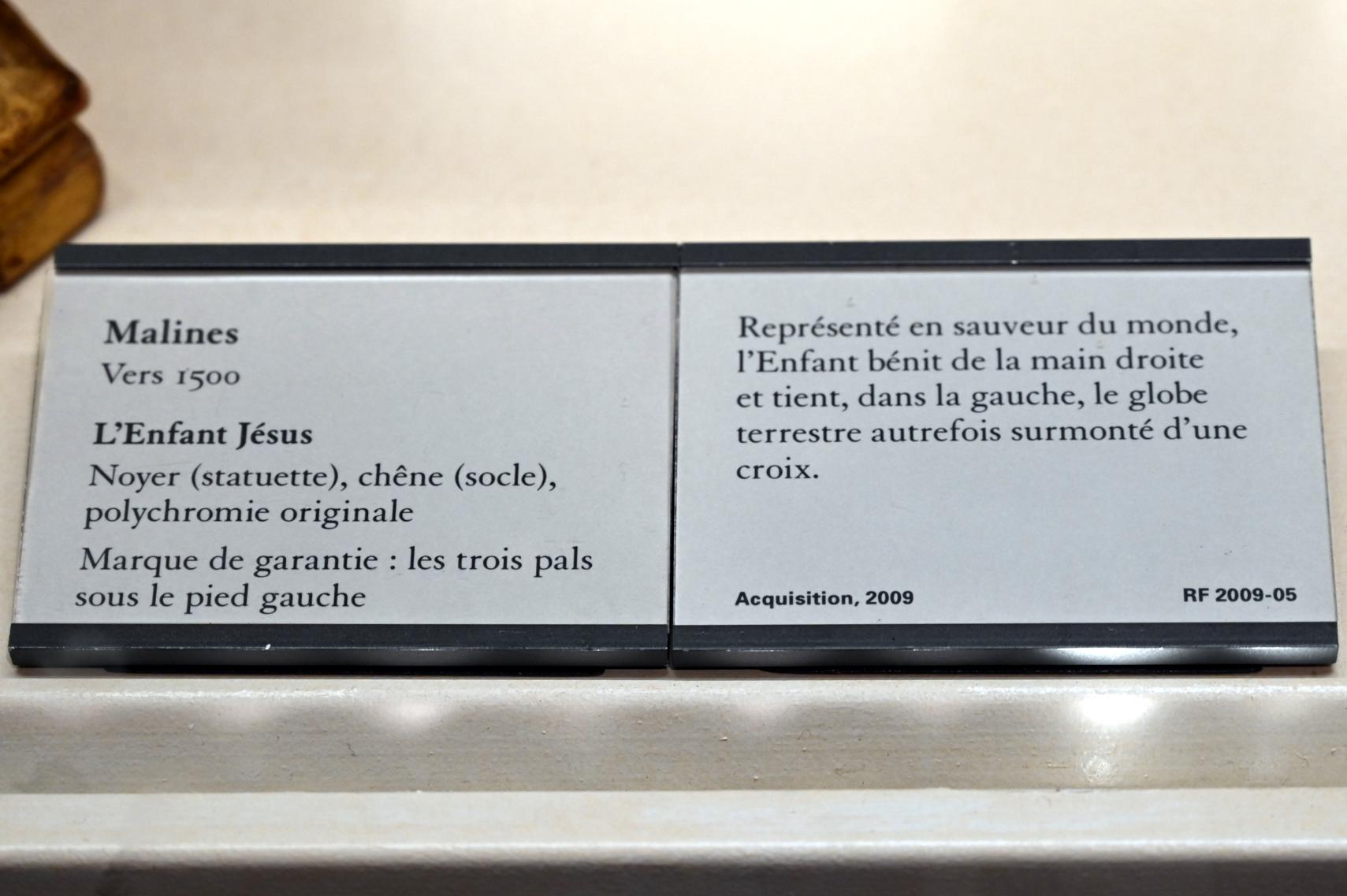 Segnender Jesusknabe mit der Weltkugel, Paris, Musée du Louvre, Saal 169, um 1500, Bild 3/3