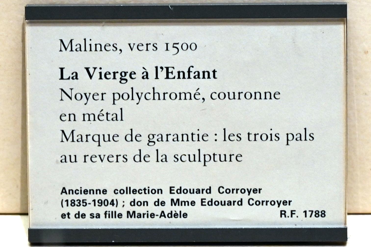 Maria mit Kind, Paris, Musée du Louvre, Saal 169, um 1500, Bild 2/2