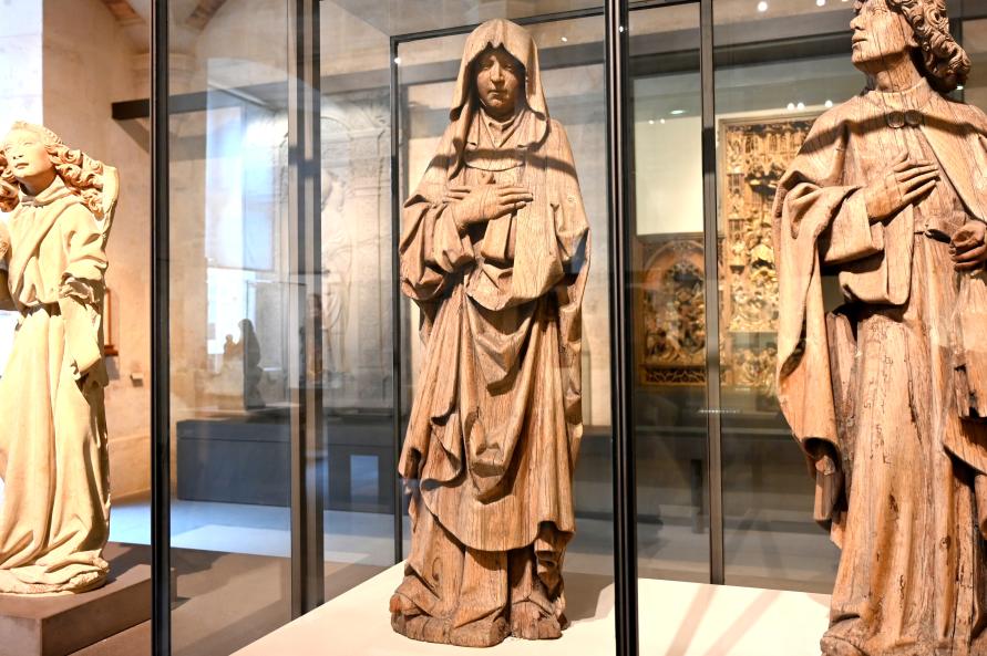 Schmerzhafte Muttergottes und Apostel Johannes aus einer Kreuzigung, Paris, Musée du Louvre, Saal 169, um 1480–1520, Bild 2/5