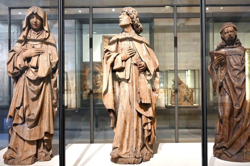 Schmerzhafte Muttergottes und Apostel Johannes aus einer Kreuzigung, Paris, Musée du Louvre, Saal 169, um 1480–1520, Bild 3/5