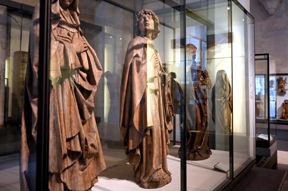 Schmerzhafte Muttergottes und Apostel Johannes aus einer Kreuzigung, Paris, Musée du Louvre, Saal 169, um 1480–1520, Bild 4/5