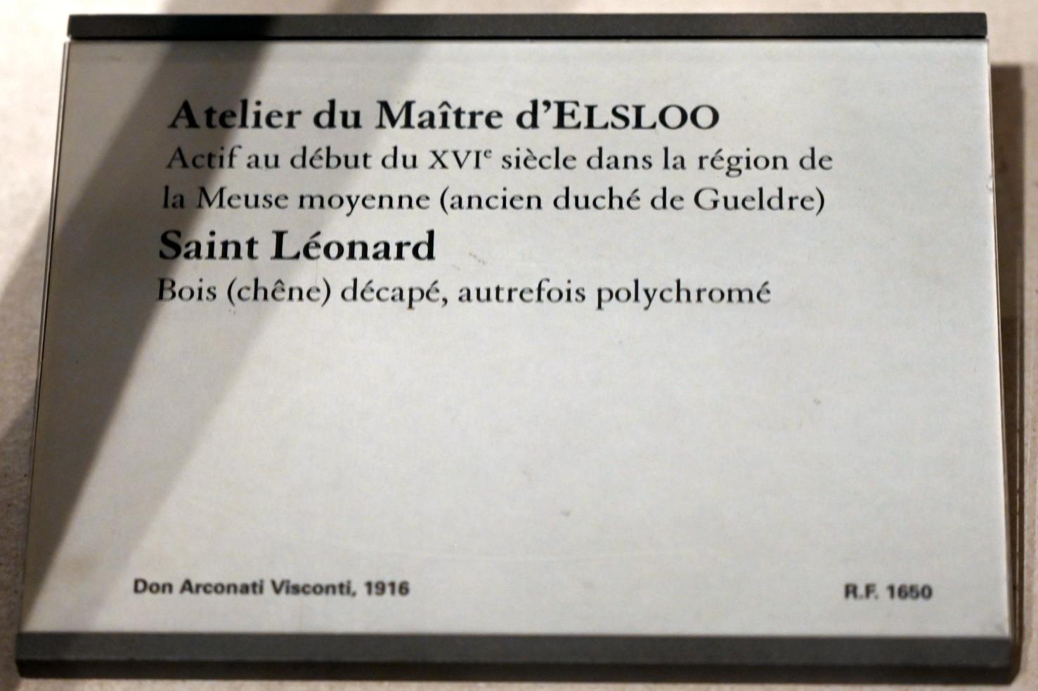 Meister von Elsloo (Umkreis) (1505–1517), Heiliger Leonard, Paris, Musée du Louvre, Saal 169, Beginn 16. Jhd., Bild 4/4