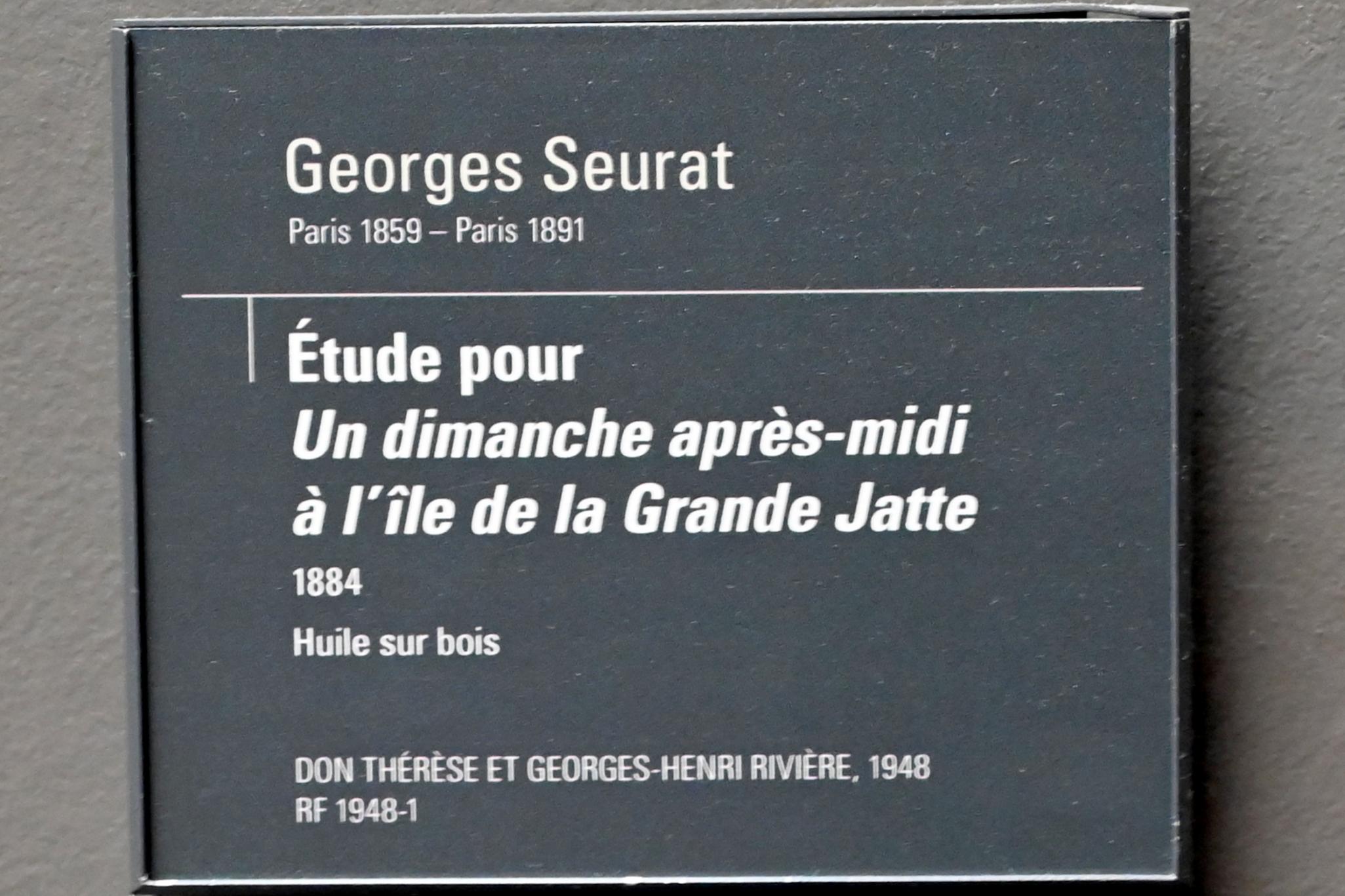 Georges Seurat (1879–1891), Studie für Ein Sonntagnachmittag auf der Insel La Grande Jatte, Paris, Musée d’Orsay, 1884, Bild 2/2