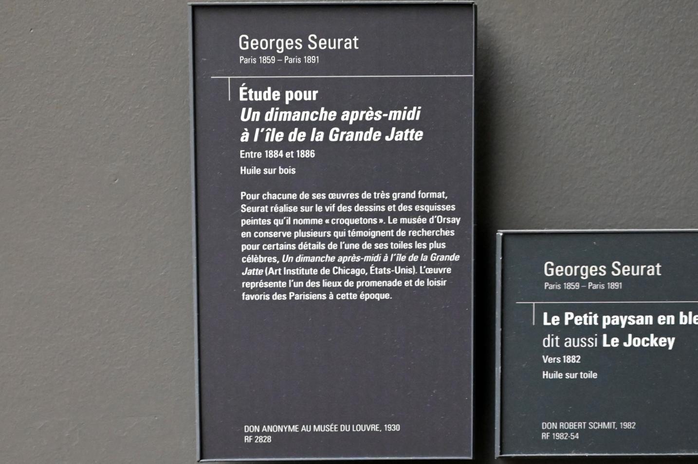 Georges Seurat (1879–1891), Studie für Ein Sonntagnachmittag auf der Insel La Grande Jatte, Paris, Musée d’Orsay, 1884–1886, Bild 2/3