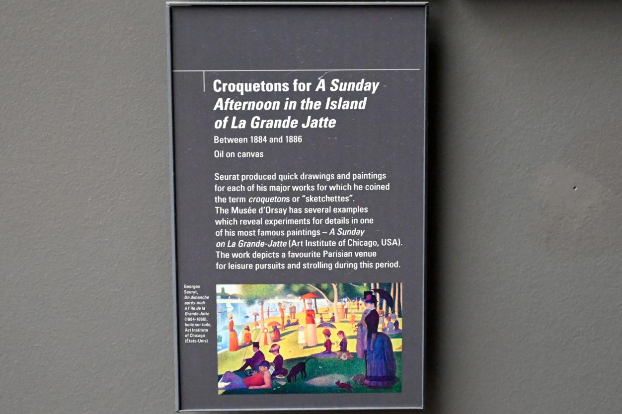 Georges Seurat (1879–1891), Studie für Ein Sonntagnachmittag auf der Insel La Grande Jatte, Paris, Musée d’Orsay, 1884–1886, Bild 3/3