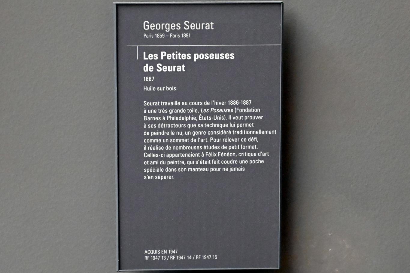 Georges Seurat (1879–1891), Studie Stehendes Modell, Vorderansicht, Paris, Musée d’Orsay, 1887, Bild 2/4