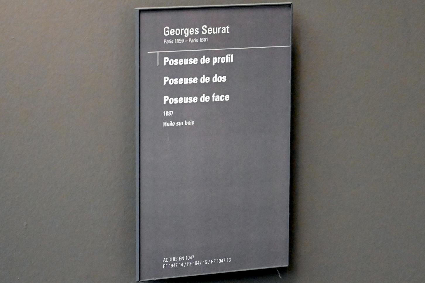 Georges Seurat (1879–1891), Studie Stehendes Modell, Vorderansicht, Paris, Musée d’Orsay, 1887, Bild 3/4