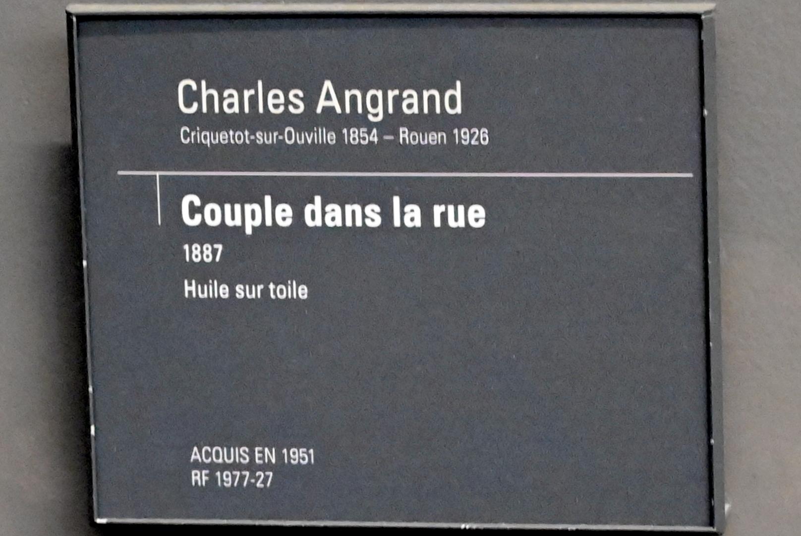 Charles Angrand (1887), Paar auf einer Straße, Paris, Musée d’Orsay, 1887, Bild 2/2