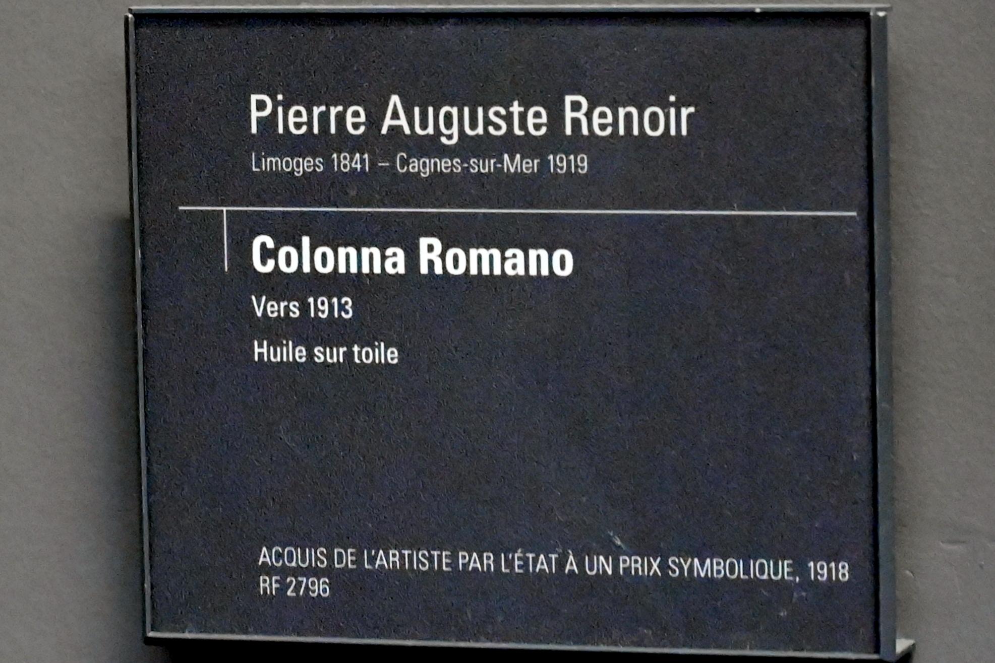 Auguste Renoir (Pierre-Auguste Renoir) (1866–1918), Porträt der Colonna Romano, Paris, Musée d’Orsay, um 1913, Bild 2/2