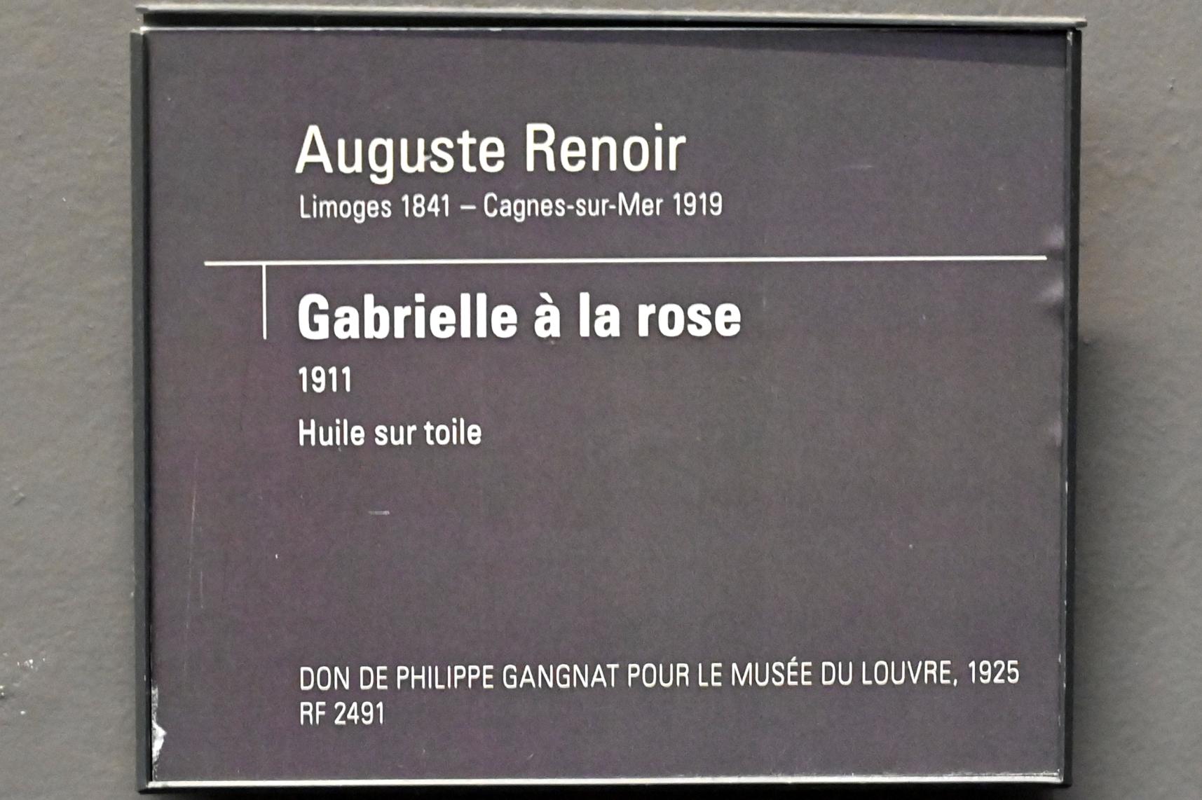 Auguste Renoir (Pierre-Auguste Renoir) (1866–1918), Gabrielle mit Rose, Paris, Musée d’Orsay, 1911, Bild 2/2