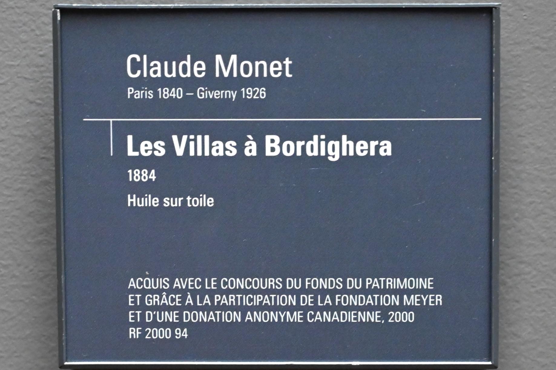 Claude Monet (1864–1925), Die Villen in Bordighera, Paris, Musée d’Orsay, 1884, Bild 2/2